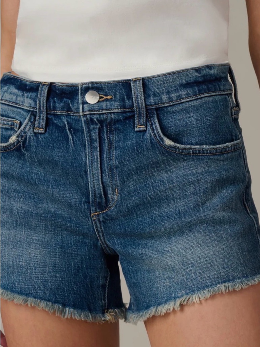 NWT Joe's Jeans Medium Blue Frayed Hem Denim Shorts Sz 26